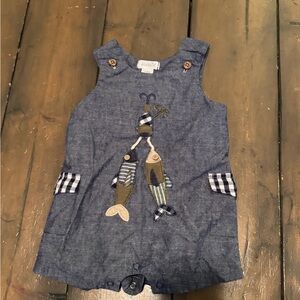 Mud Pie Denim Baby Romper